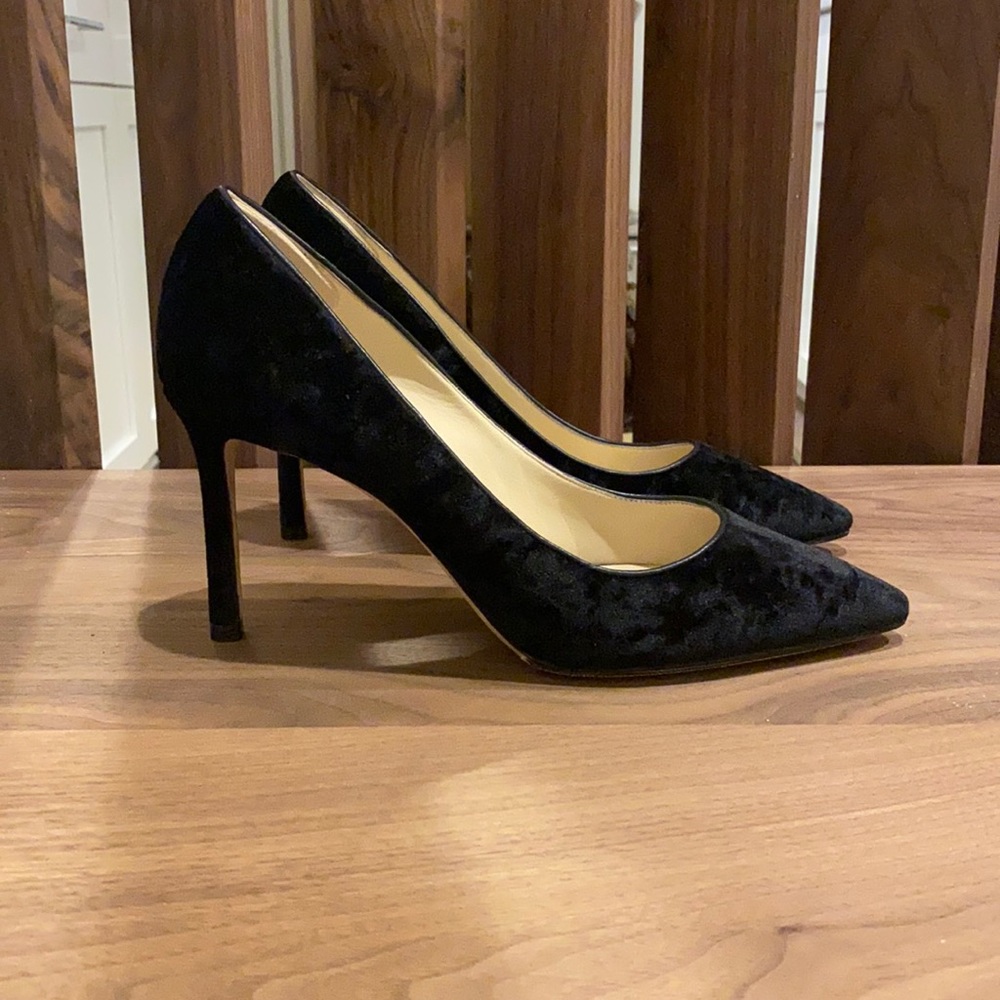 JIMMY CHOO Romy 85 Black Velvet Soft Pointed Pump